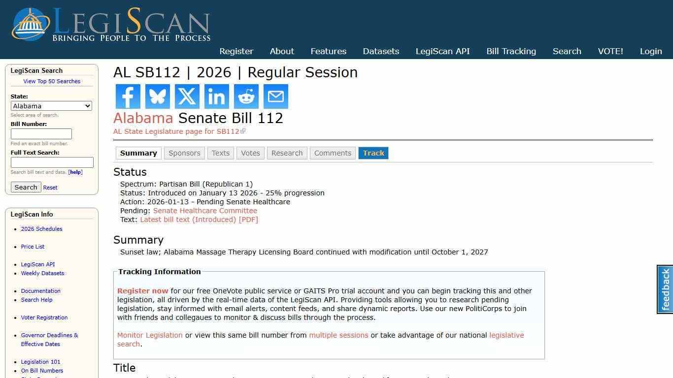 AL SB112 | 2026 | Regular Session | LegiScan